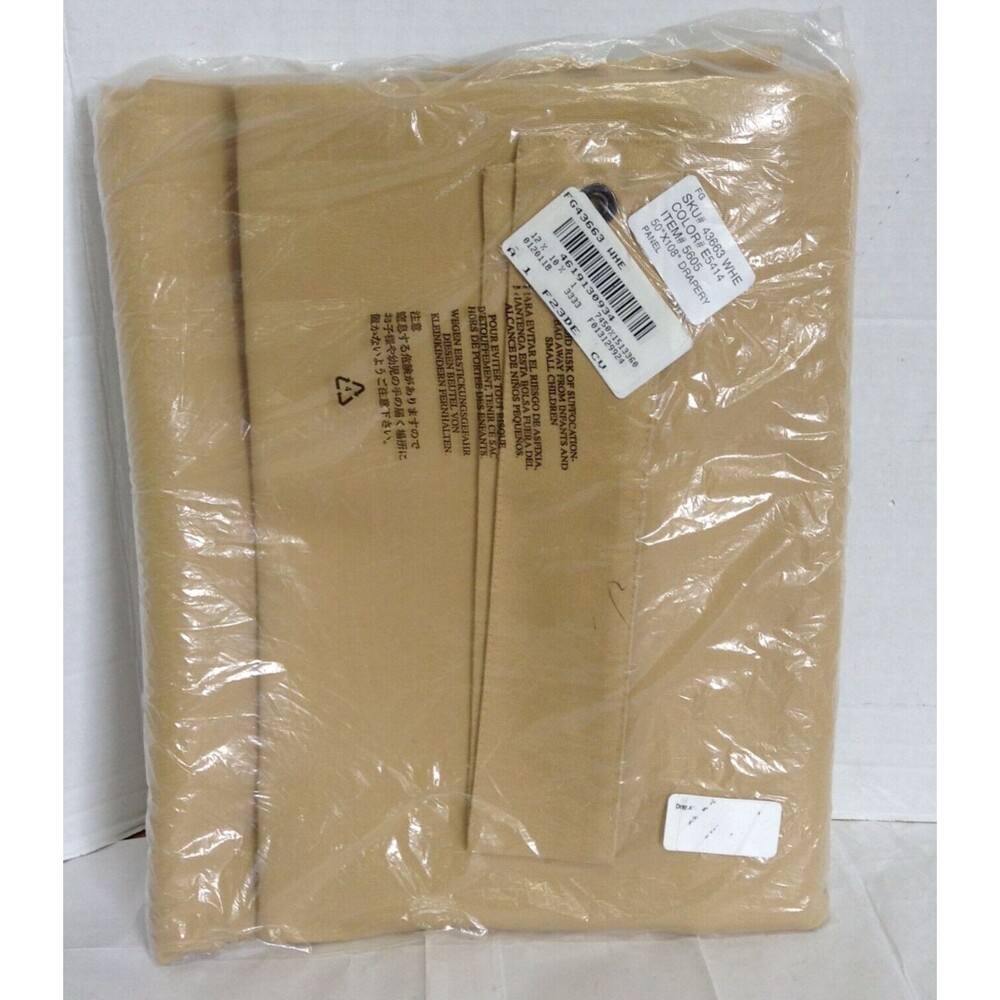 Frontgate Outdoor Solid Drapes Curtains Panels Canvas Wheat 50x108 Tie Back